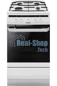 Плита газовая Hansa FCGW51001 белый, конфорок 4 шт, духовка 56 л, 50 см x 85 см x 60 см