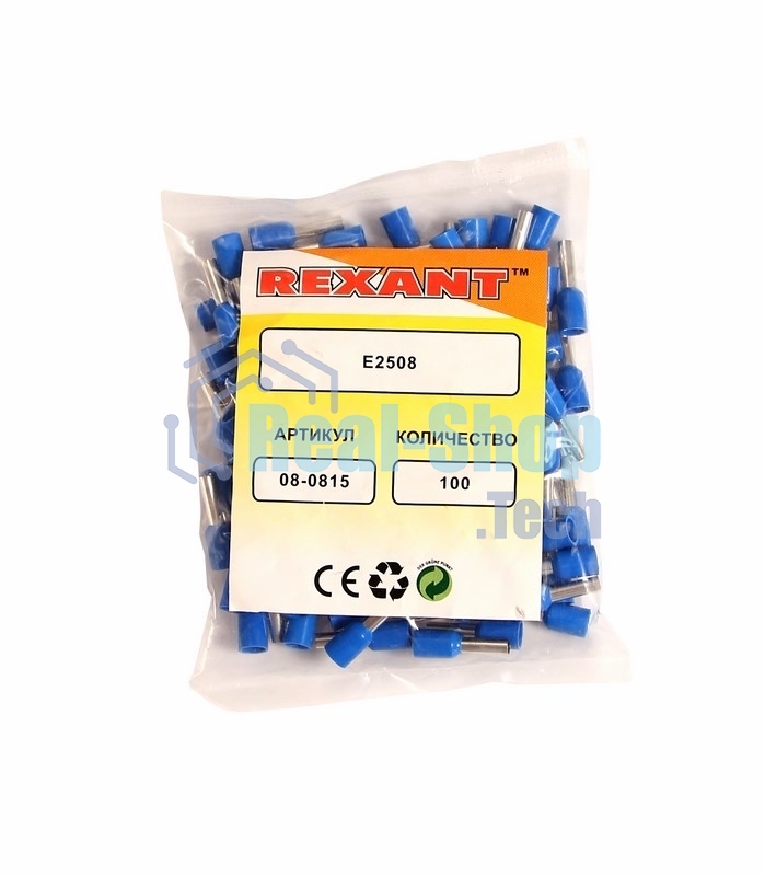 Наконечник штыревой втулочный изолированный Rexant F-8 мм 2.5 мм² (НШВи 2.5-8) синий