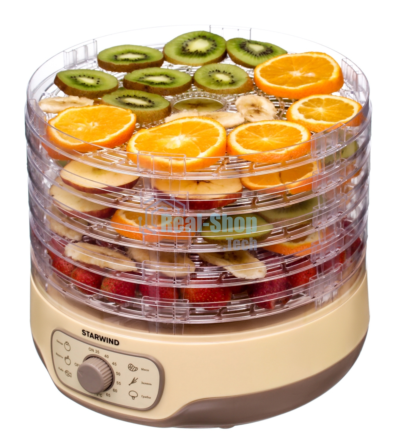 Сушка для фруктов и овощей Starwind SFD2520 5под. 250Вт белый