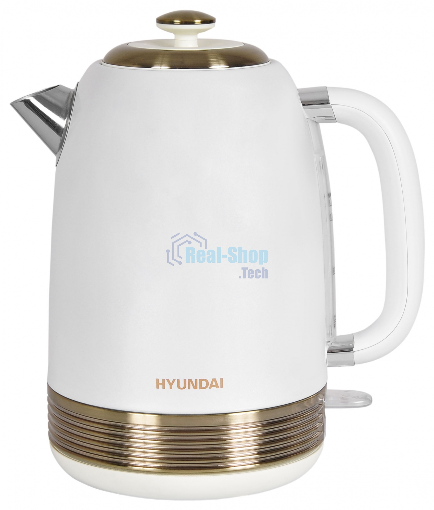 Чайник электрический Hyundai HYK-S4500 1.7л. 2200Вт жемчужный/золотистый (корпус: нержавеющая сталь/пластик)