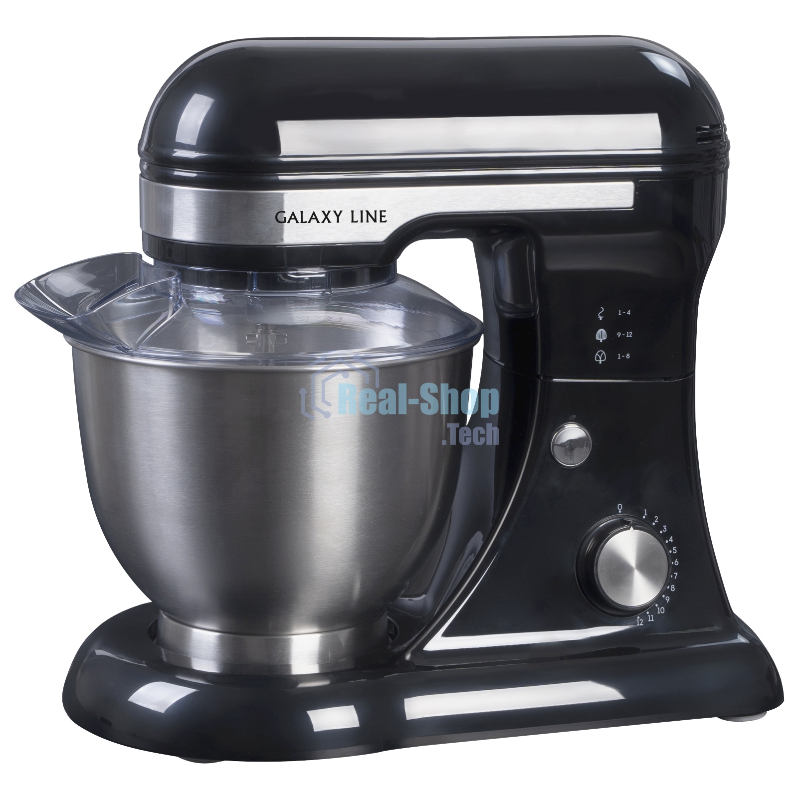 Миксер Galaxy Line GL 2230, черный, планетарный, 700 Вт, 12 скоростей