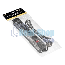 Сетевой фильтр-удлинитель с USB зарядкой ExeGate SP-6-USB-1.8B (6 евророзеток с заземлением, 2 USB-A 2A, 1.8 м, защита от перегрузки, выключатель с подсветкой, черный)