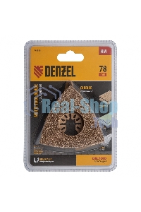 Насадка для МФИ Denzel шлифовальная дельтовидная, HM, по плитке и дереву, 78 мм