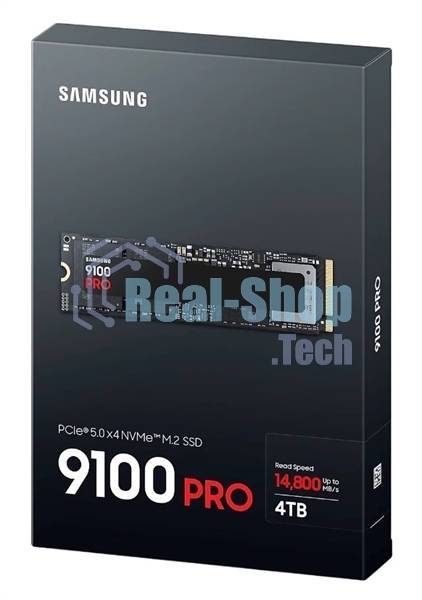 Накопитель SSD 4Tb Samsung 9100 PRO, M.2, PCI-E 5.0 x4, TLC 3D NAND R/W - 14800/13400 Mb/s