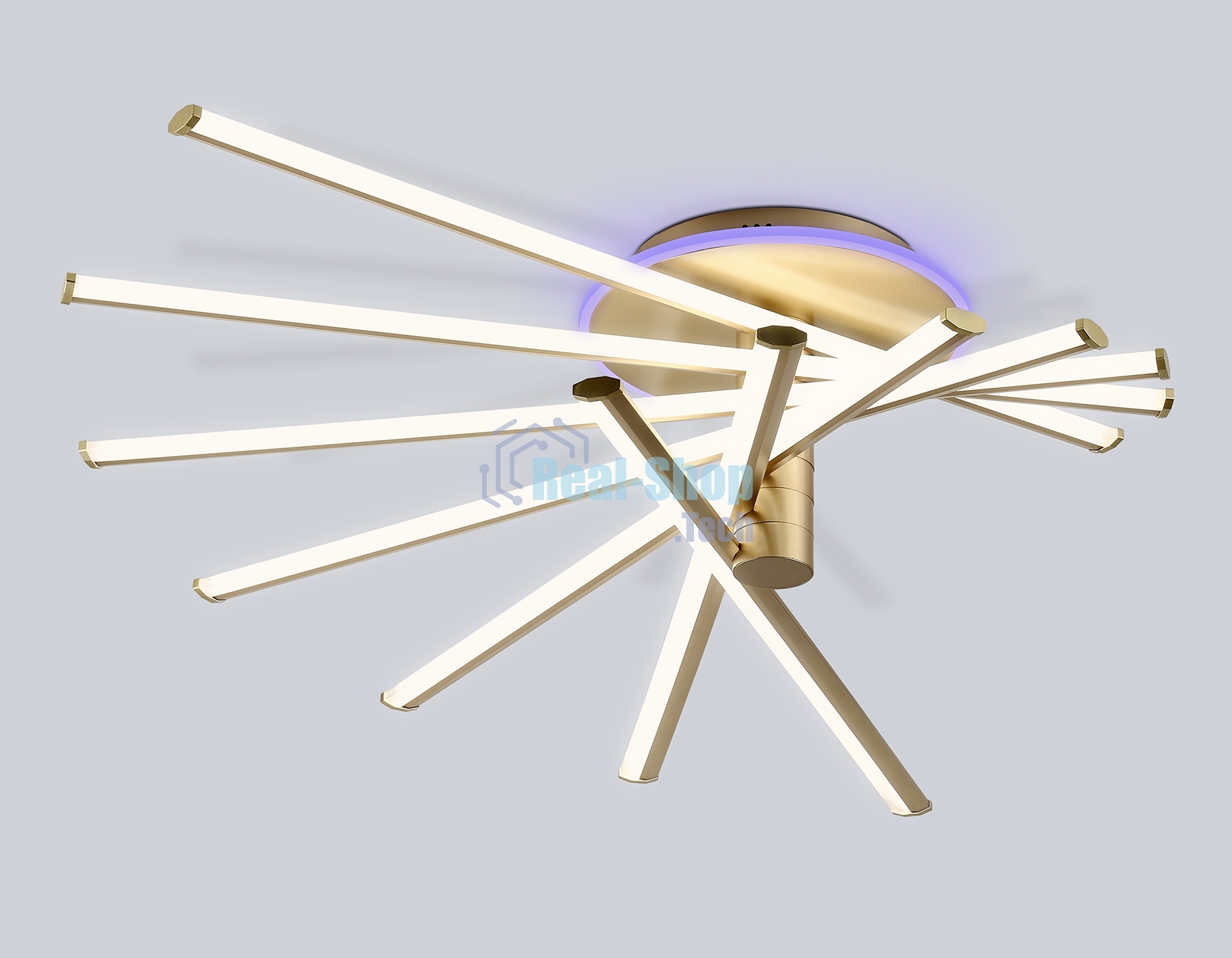 Потолочный светодиодный светильник Ambrella light FL6244 GD золото 125W 3000K-6400K+RGB 900*750*230 (ПДУ ИК)
