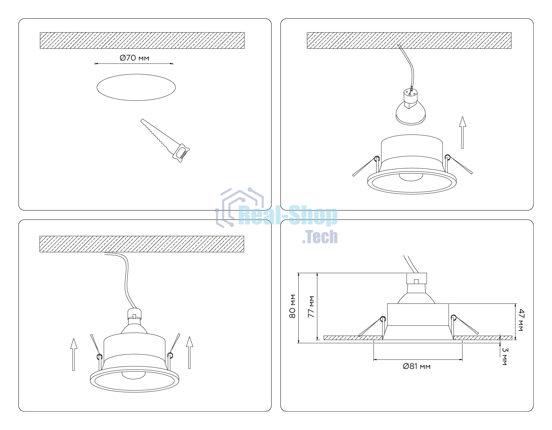 Встраиваемый точечный светильник Ambrella light TN102805 WH белый GU5.3 D81*50