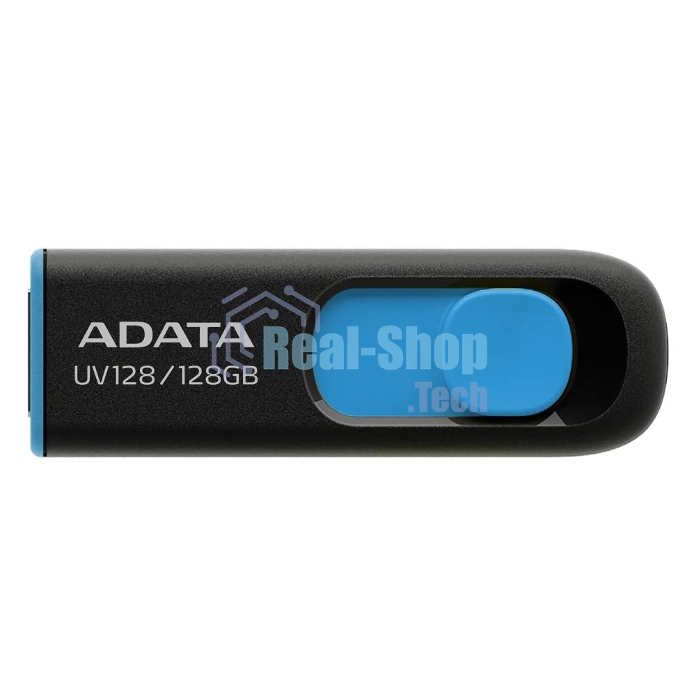 Флешка USB ADATA UV128 (AUV128-128G-RBE), 128Gb, USB 3.0, R/W 100/30, черный/синий