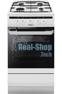 Плита газовая Hansa FCGW51001 белый, конфорок 4 шт, духовка 56 л, 50 см x 85 см x 60 см