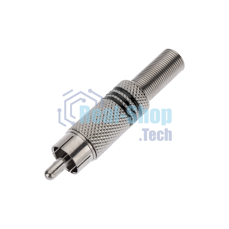 Разъем штекер Proconnect RCA металл под винт ZN черный/красный