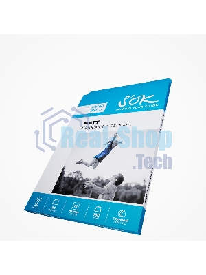 Фотобумага S'OK матовая, формат А4, плотность 180г/м2, 50 листов SA4180050M
