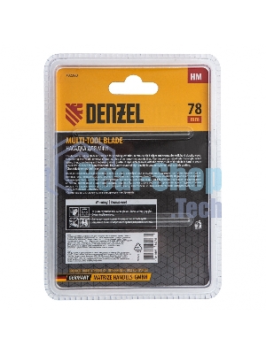 Насадка для МФИ Denzel шлифовальная дельтовидная, HM, по плитке и дереву, 78 мм