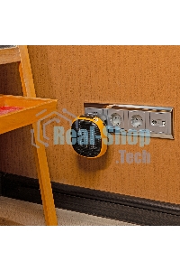 Тепловентилятор керамический Denzel DTFC-700 портативный, черный/желтый, 700 Вт, 10 м2, цифровой термостат