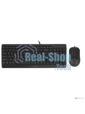 Комплект клавиатура+мышь A4Tech FStyler F1512 проводной, USB, 1200 DPI, черный