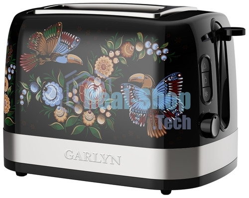 Тостер GARLYN Flower Grace TR-500 чёрный, 1050 Вт, 2 слота