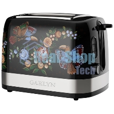 Тостер GARLYN Flower Grace TR-500 чёрный, 1050 Вт, 2 слота