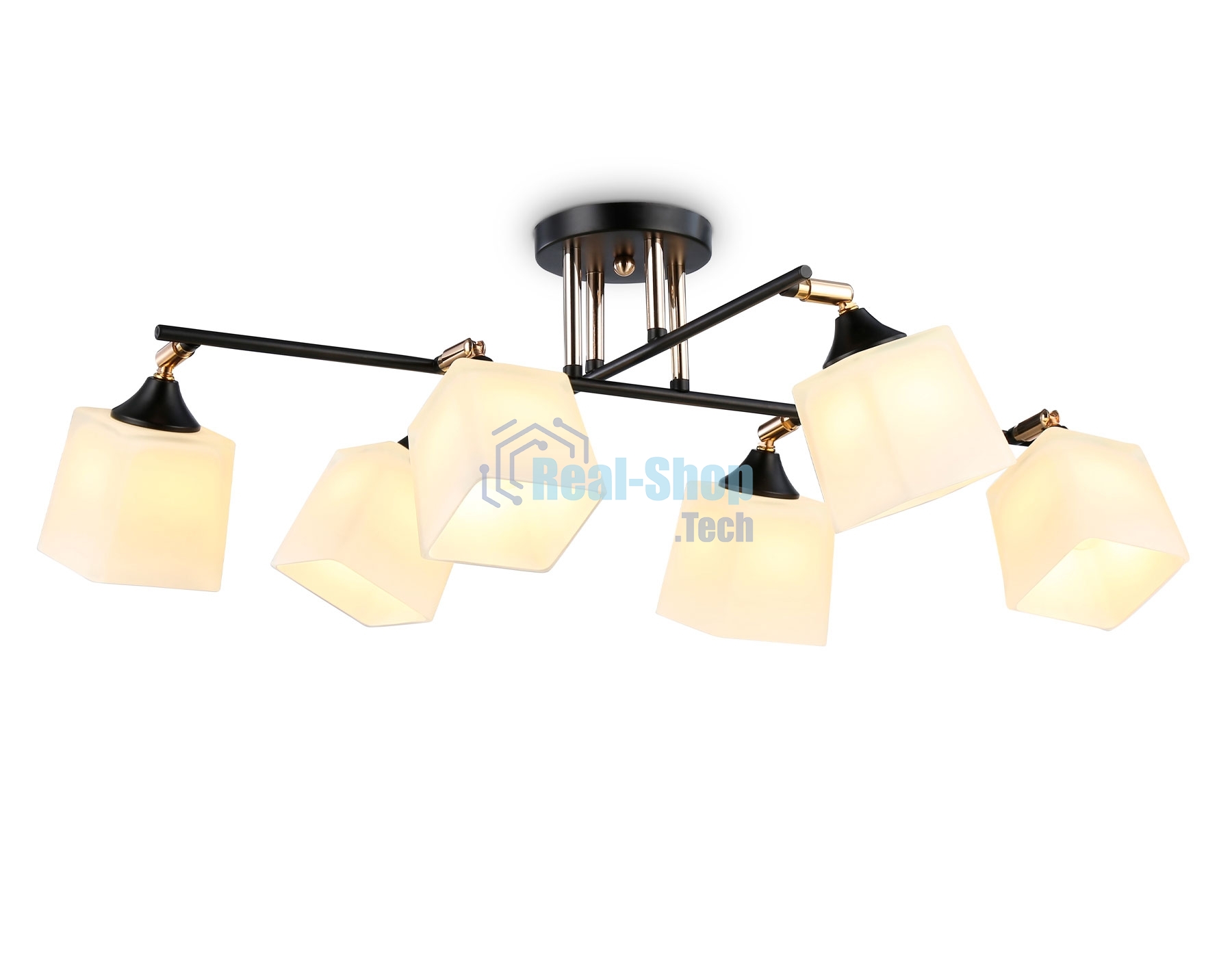Светильник Ambrella light TR303089/6 BK/FGD/FR черный/золото/белый матовый E27/6 max 40W 800*580*250