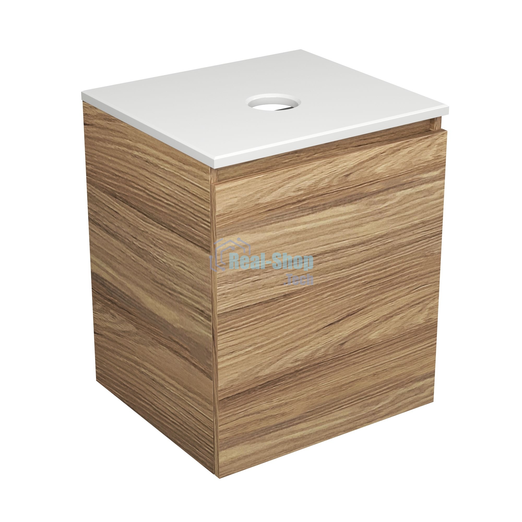 Тумба Bau Dream Blackwood 50 с дверцей, раковина BAU Dream круглая D41, смеситель для раковины высокий Hotel Black, черный, выпуск клик клак, черный
