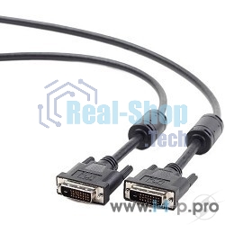 Кабель DVI-D dual link Gembird/Cablexpert, 25M/25M, 3.0м, черный, экран, феррит.кольца, пакет