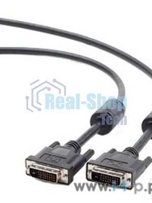 Кабель DVI-D dual link Gembird/Cablexpert, 25M/25M, 3.0м, черный, экран, феррит.кольца, пакет