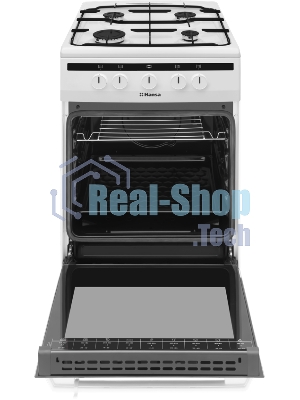 Плита газовая Hansa FCGW51001 белый, конфорок 4 шт, духовка 56 л, 50 см x 85 см x 60 см