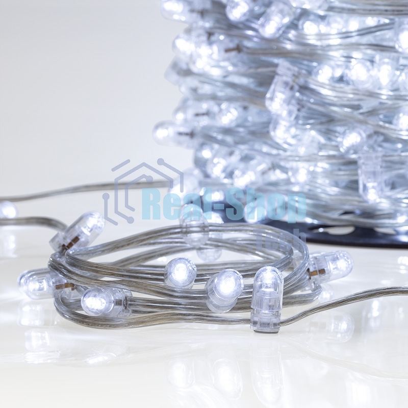 Гирлянда Neon-night LED Клип-лайт 12 V, прозрачный ПВХ, 150 мм, цвет диодов белый