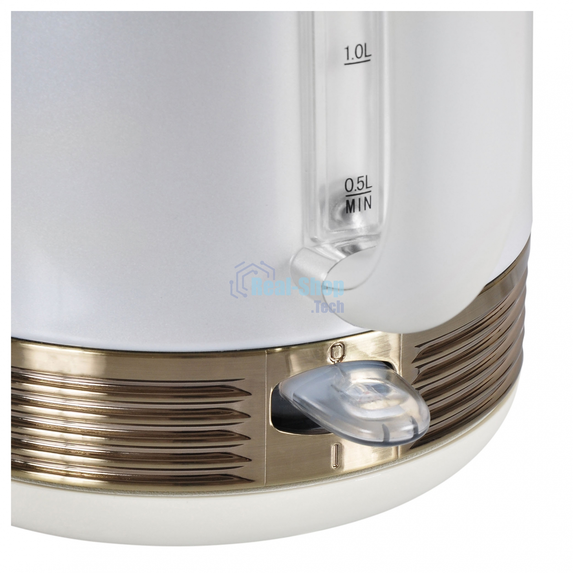 Чайник электрический Hyundai HYK-S4500 1.7л. 2200Вт жемчужный/золотистый (корпус: нержавеющая сталь/пластик)