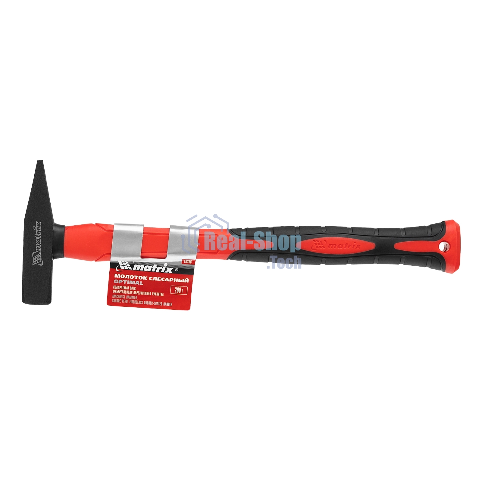 Молоток слесарный Matrix optimal 200г фибергласовая обрезиненная рукоятка квадратный боек