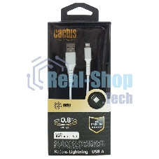 Кабель Cactus CS-LG.USB.A-0.8 USB (m)-Lightning (m) 0.8м белый блистер Кабель Cactus CS-LG.USB.A-0.8 USB (m)-Lightning (m) 0.8м белый блистер