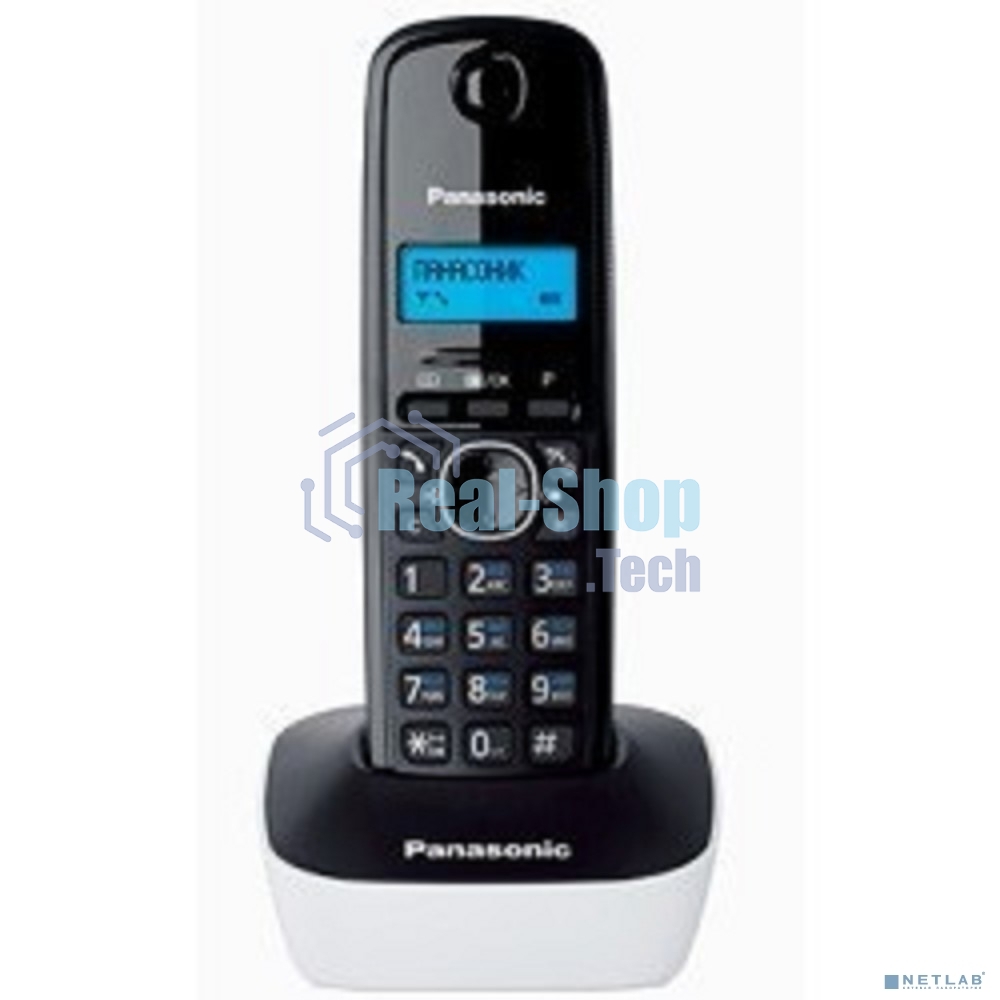 Телефон беспроводной (DECT) Panasonic KX-TG1611RUW (белый) АОН, Caller ID,12 мелодий звонка,подсветка дисплея,поиск трубки
