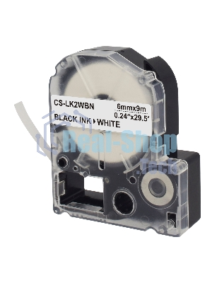 Картридж ленточный Cactus CS-LK2WBN черный, 6мм, 9м для Epson LW300/LW400/LW700/LW600P/LW1000P/K400/Z700/Z900