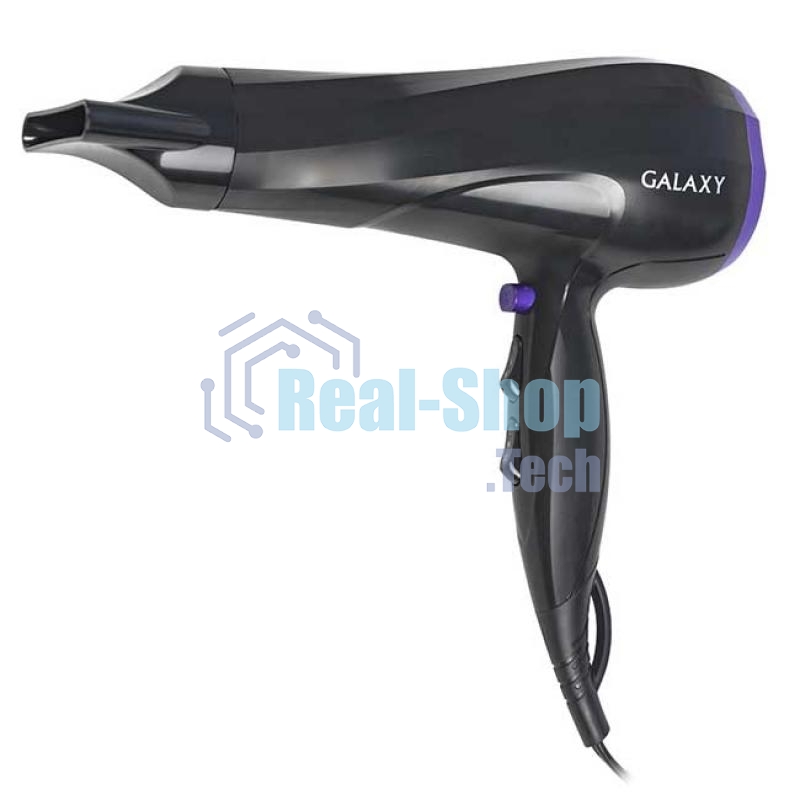 Фен для волос Galaxy Line GL 4332, черный, 2000 Вт, 2 скорости потока воздуха, 3 температурных режима, функция 