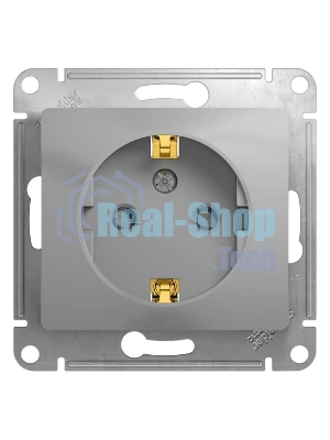Механизм розетки 1-м СП Glossa 16А защ. шторки с заземл. алюм. SchE GSL000345