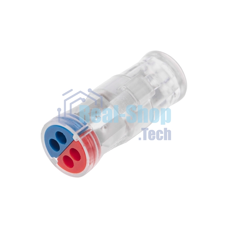 Экспресс-клемма Rexant СМК 2273-2x2R проходная разъемная 2 полюса 2х2-проводная 0,5-2,5 мм² (50 шт/уп)