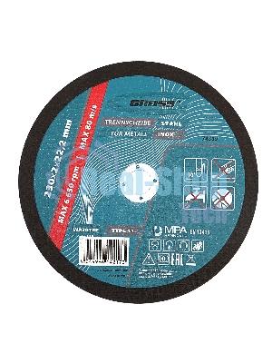 Круг отрезной по металлу Gross 230 х 2,0 х 22,2 мм, WA36TBF