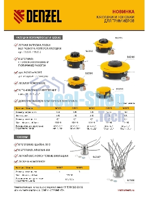 Катушка триммера Denzel полуавтомат. легкая заправка, гайка М10х1,25L; гайка М10х1L; гайка М8х1,25L