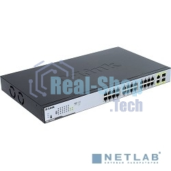 Коммутатор D-Link DGS-1026MP/A1A, 24×1 Гбит/с + 2×1 Гбит/с Combo, неуправляемый