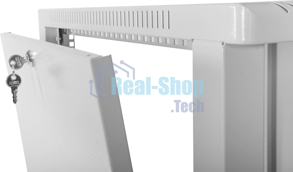 Шкаф коммутационный ЦМО (ШРН-15.500.1) настенный 15U 600x529 мм пер. дв. металл 200 кг серый 470 мм 180 град.