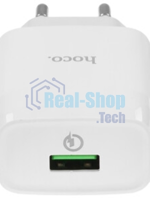 Зарядное устройство Hoco 18Вт, 3А, QC3.0, 1xUSB + кабель USB/Type-C, C72Q, белый, блистер