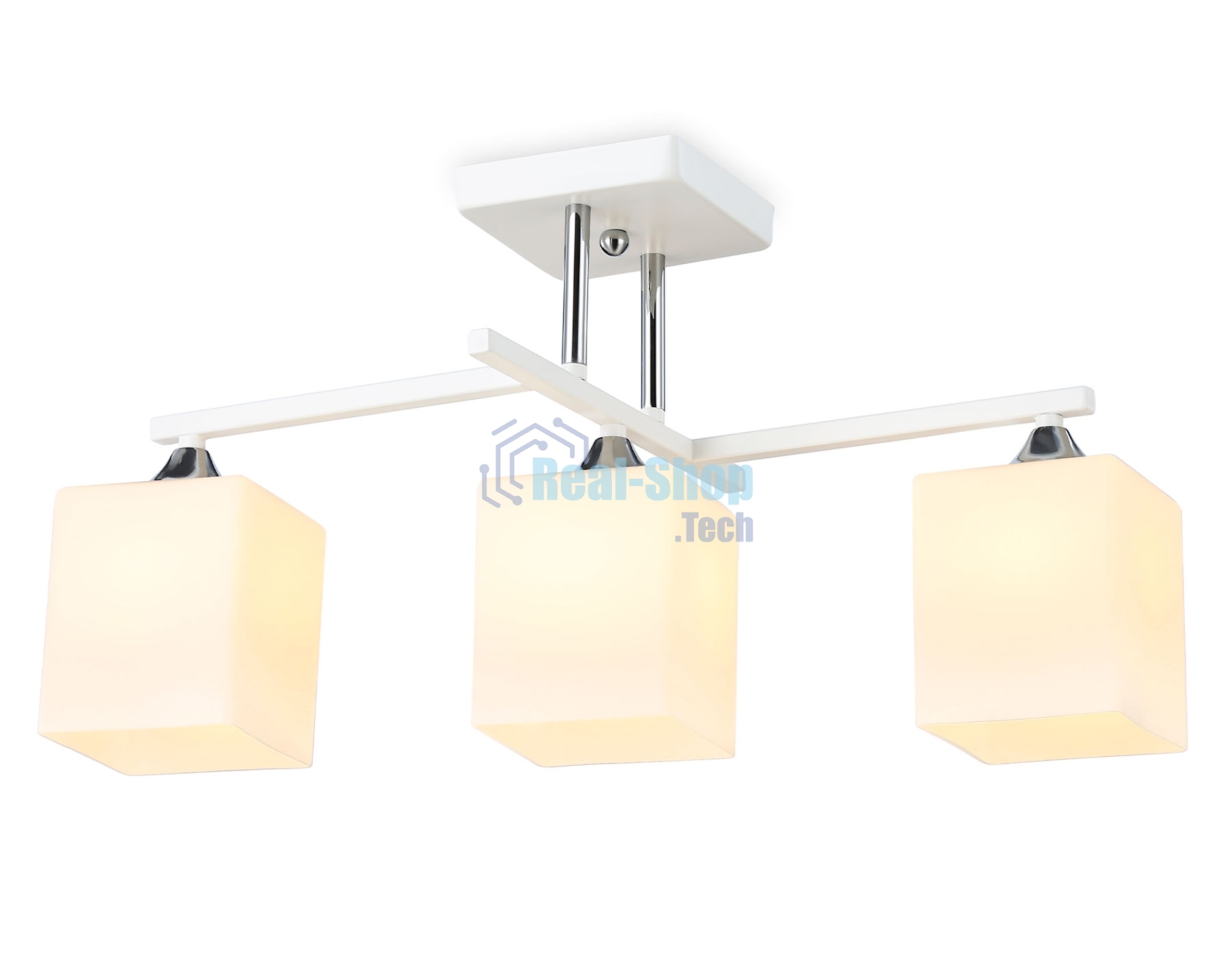 Светильник Ambrella light TR303113/3 WH/CH/FR белый/хром/белый матовый E27/3 max 40W 490*260*290