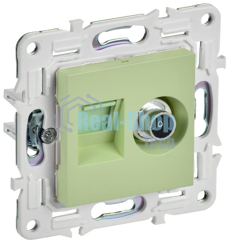 SKANDY Розетка двойная TV+RJ45 кат.5E SK-A14G мятный
