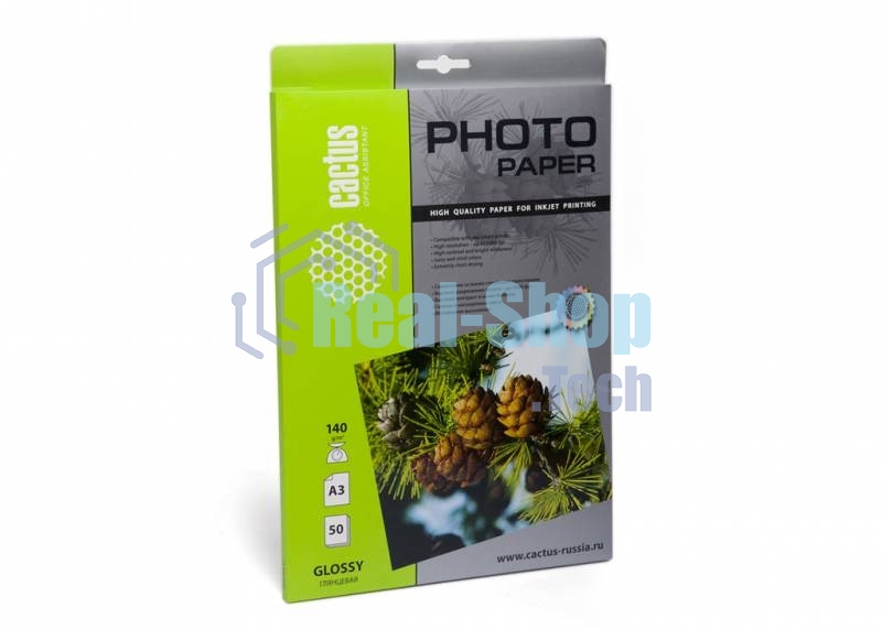Фотобумага Cactus CS-GA314050 глянцевая А3 140 г/м2 50 листов