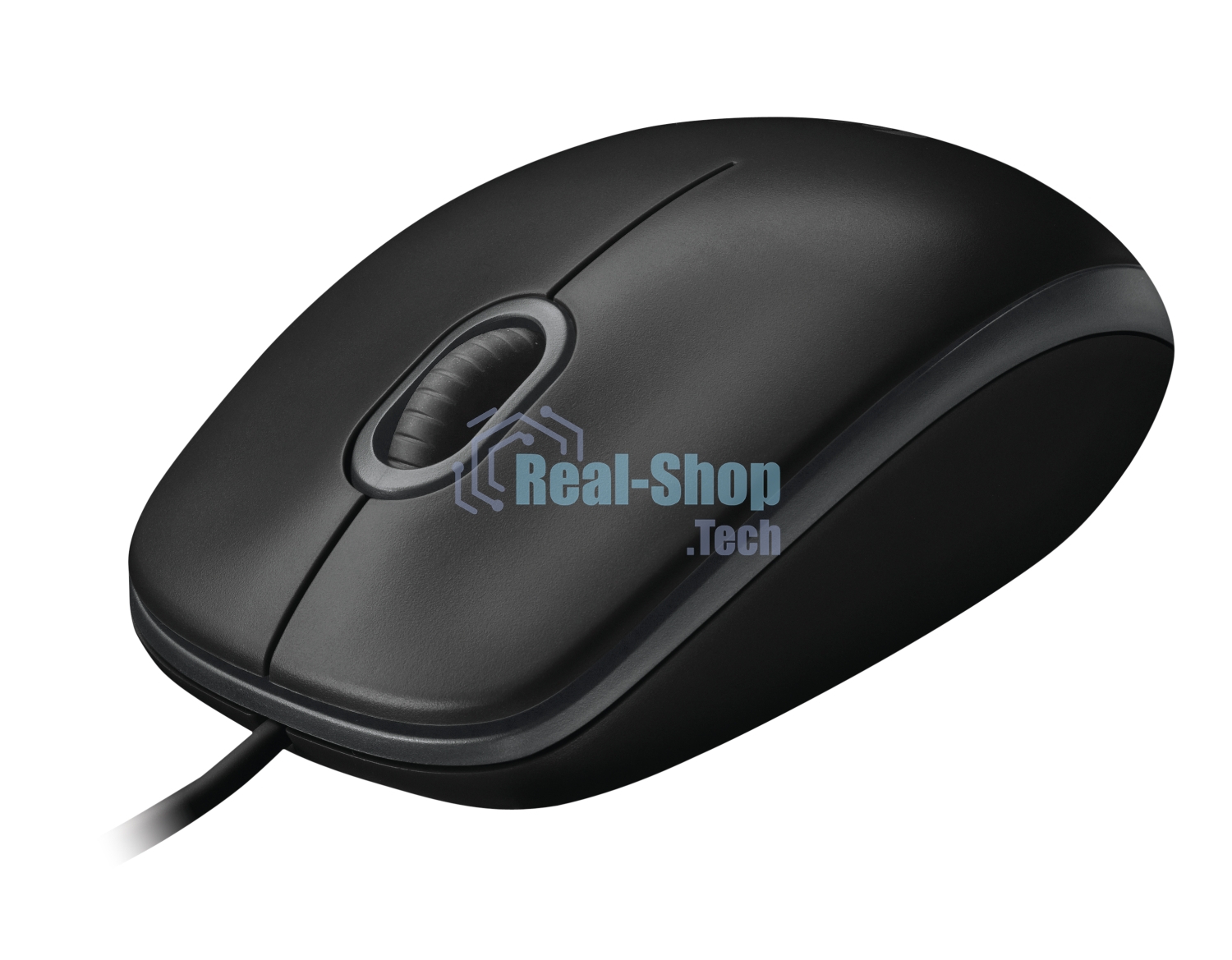 Мышь проводная Logitech B100 черный, 1000 dpi, USB, кнопки - 3