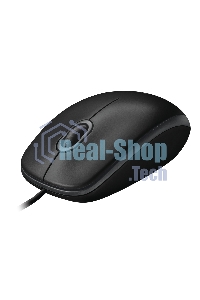 Мышь проводная Logitech B100 черный, 1000 dpi, USB, кнопки - 3