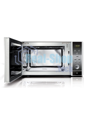 Микроволновая печь CASO MG 25 Ceramic Menu серебристый/черный, 25 л, 900 Вт, переключатели - кнопки, поворотный механизм