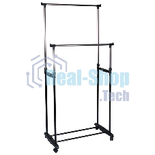 Вешалка напольная Рыжий кот CR465 на колесах 2 перекладины CR465, размер: 78x42x93x168 см