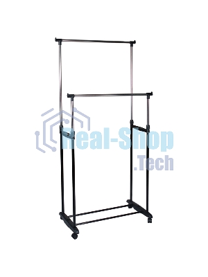 Вешалка напольная Рыжий кот CR465 на колесах 2 перекладины CR465, размер: 78x42x93x168 см