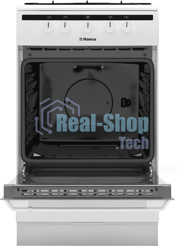 Плита газовая Hansa FCGW51001 белый, конфорок 4 шт, духовка 56 л, 50 см x 85 см x 60 см