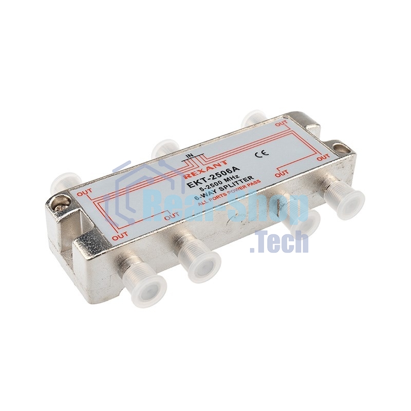 Делитель ТВ Rexant х 6 под F разъем 5-2500 МГц 