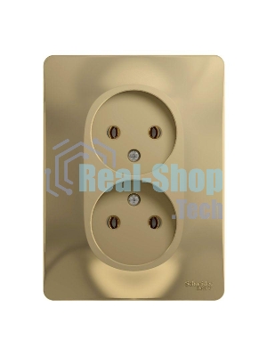 Розетка двойная без заземления,16А, в сборе, ТИТАН