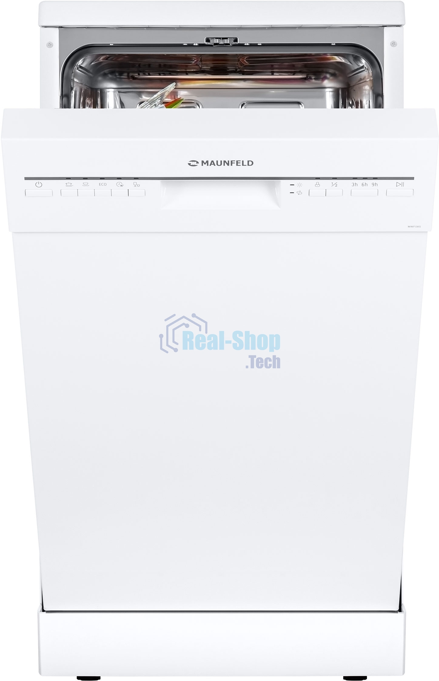 Посудомоечная машина Maunfeld MWF08S, белый, 44.8 см, 9 компл., 49 дБ, класс A+